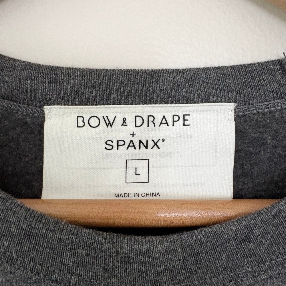 Bow & Drape X Spanx Sweatshirt Fry Day Large Gray Sequin Graphic Pullover - Picture 4 of 6